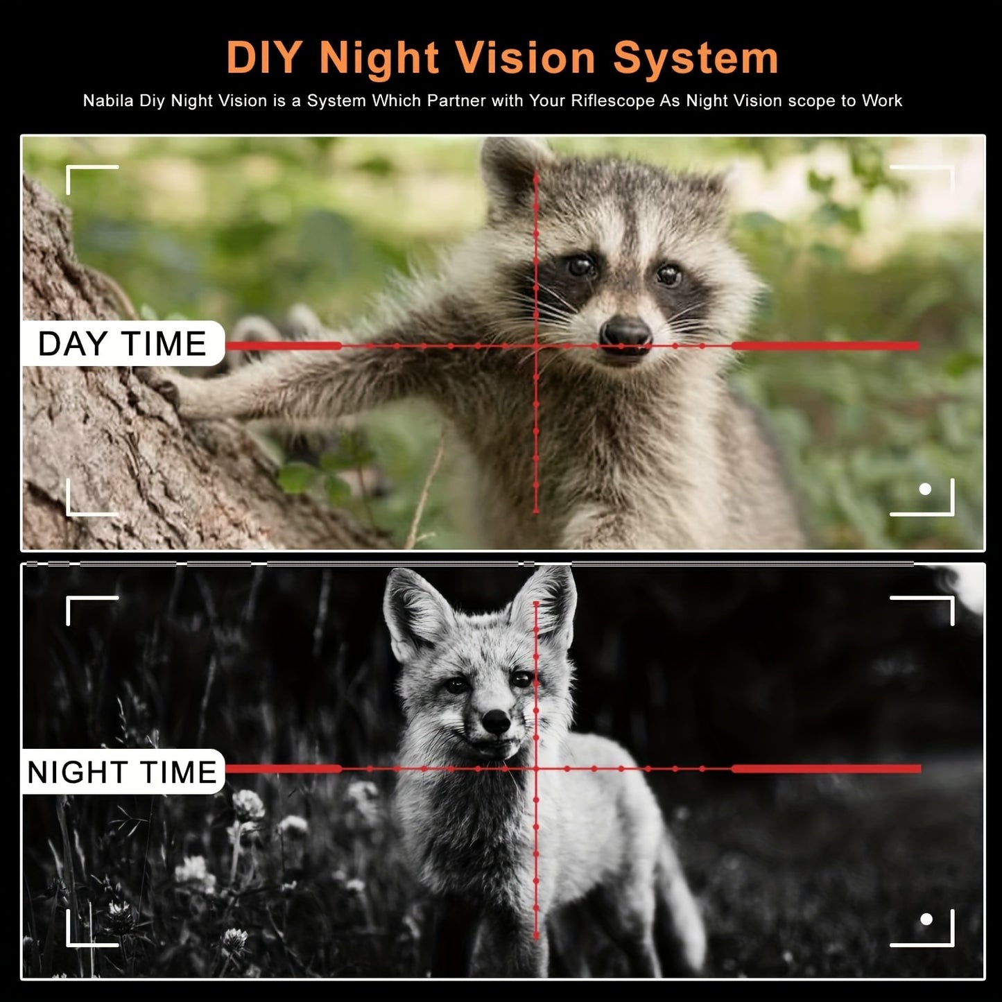 Smart Night Vision Scope with 850nm Infrared Technology and 5" Portable Display