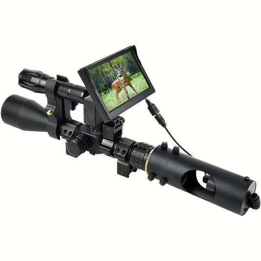 Smart Night Vision Scope with 850nm Infrared Technology and 5" Portable Display