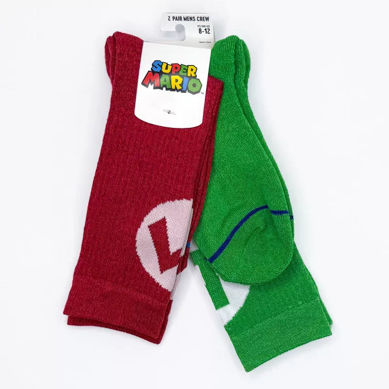 Nintendo Mario & Luigi 2pk Athletic Socks