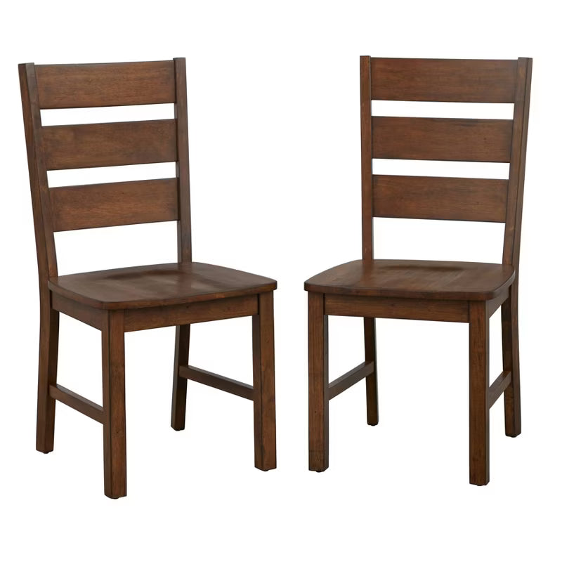 Buylateral Set of 2 Mandeville Solid Wood Dining Chair Brown