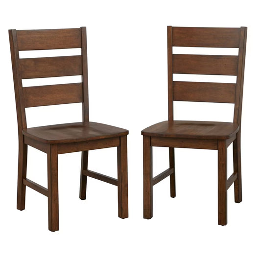 Buylateral Set of 2 Mandeville Solid Wood Dining Chair Brown