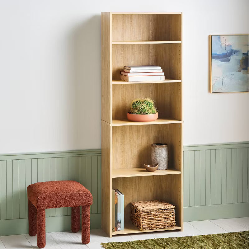 Dorm 5 Shelf Bookcase Natural Wood - Room Essentials