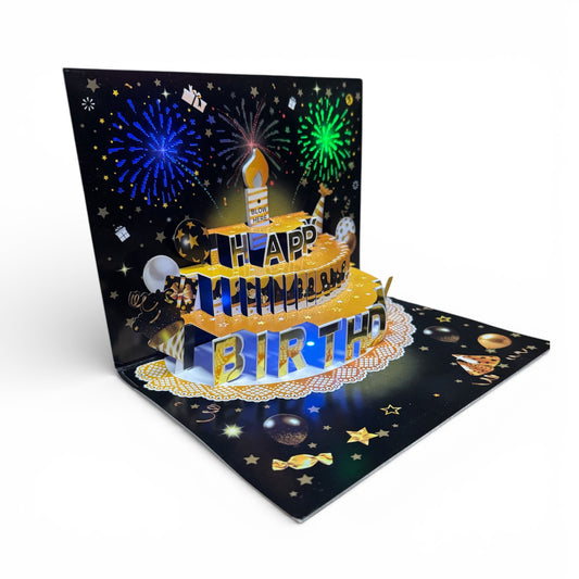 Interactive 3D Light & Sound Birthday Card