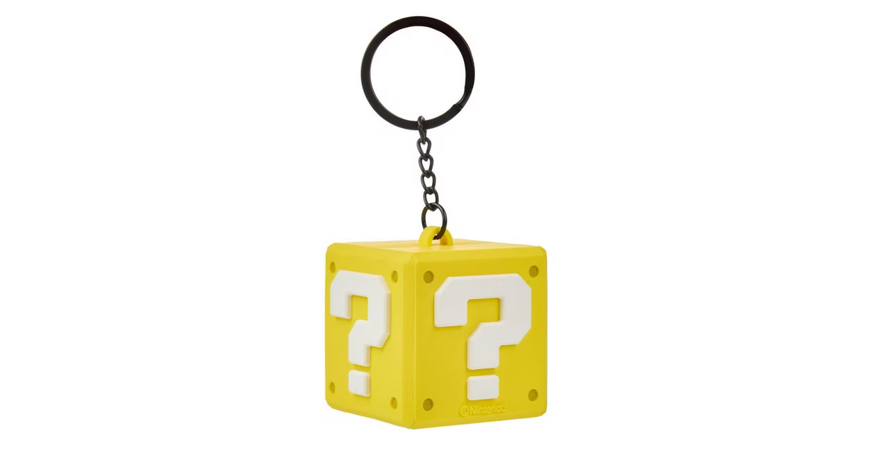 Super Mario Bros Question Block 3D Rubber Keychain