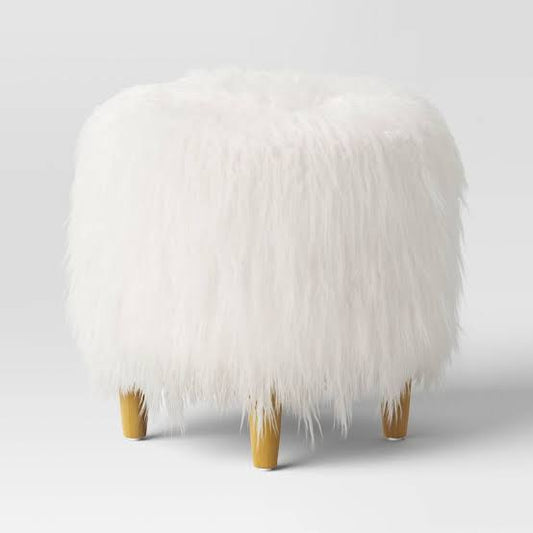 Holly Fur Ottoman