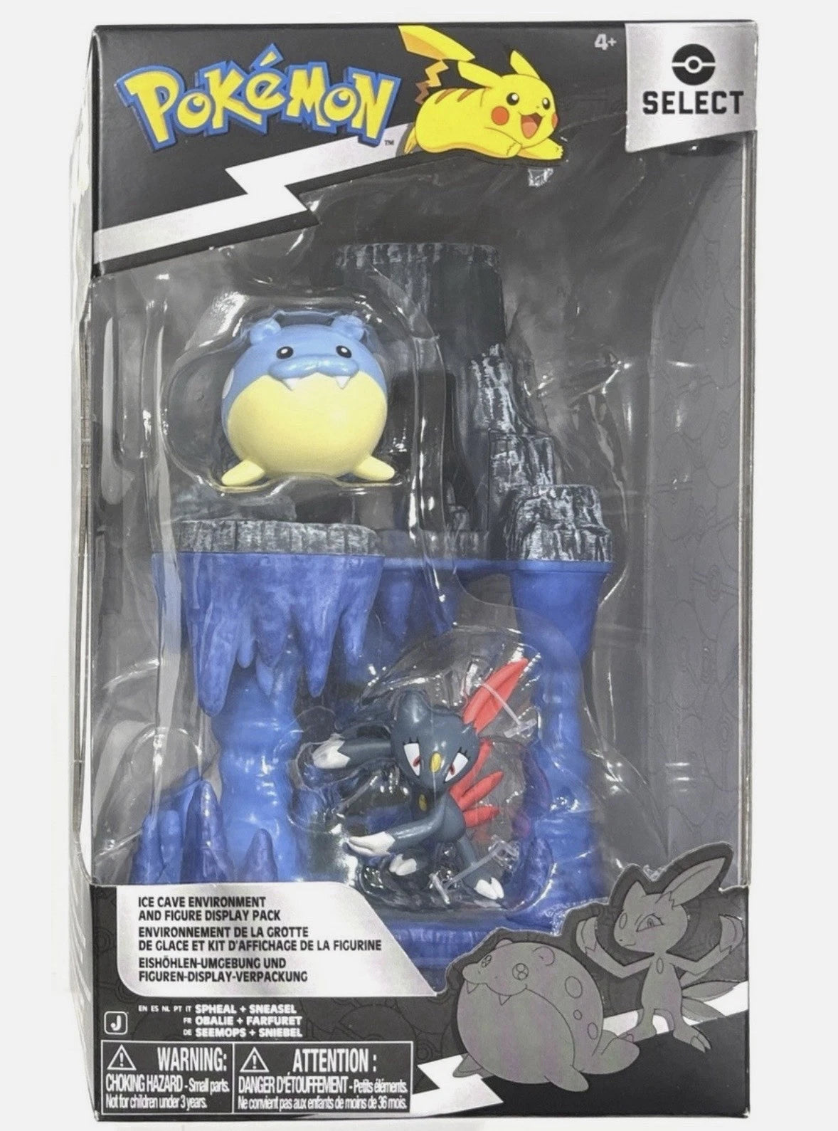 Pokemon Select 6''Ice Cave with Spheal and Sneasel Environment Figure Pack
